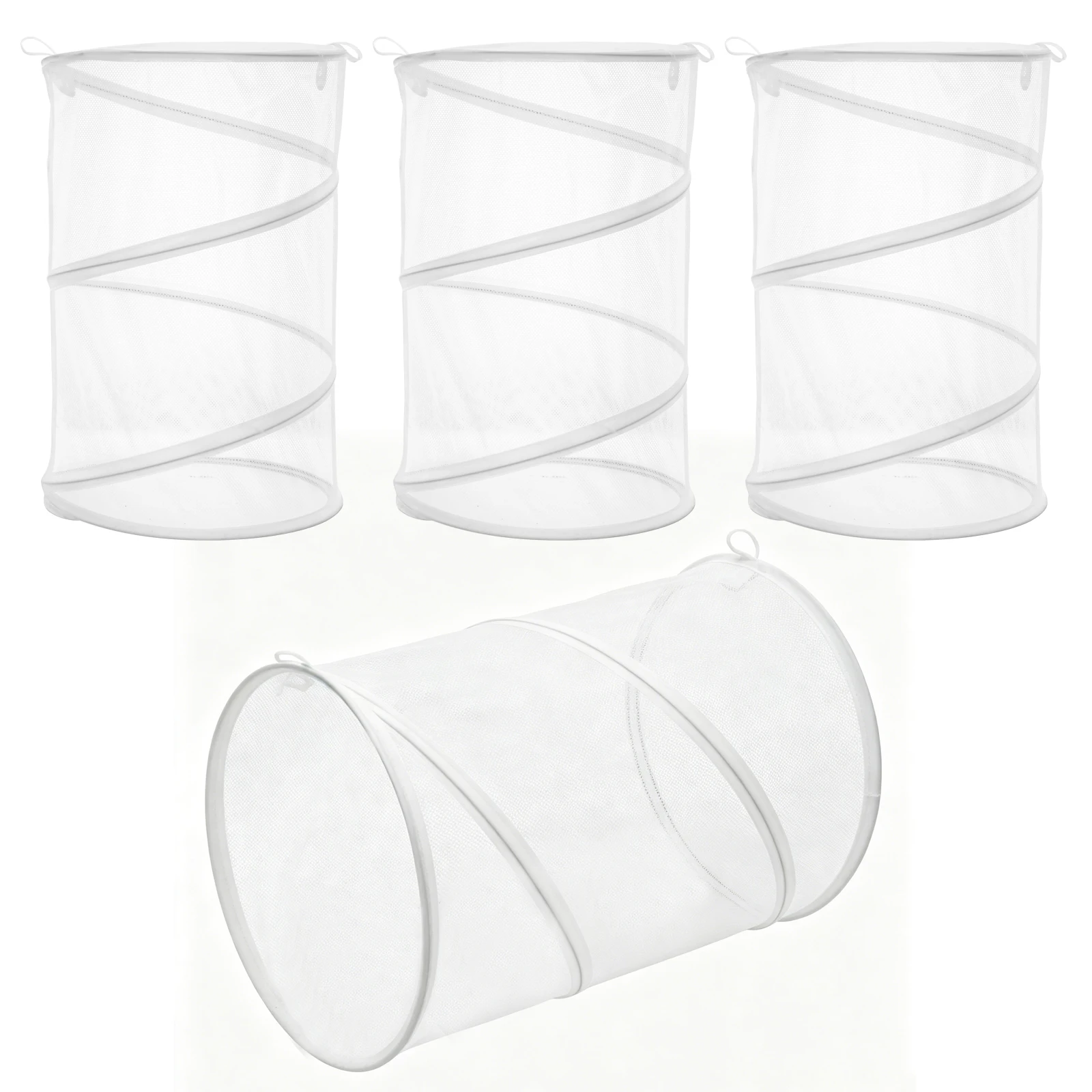 4 Pack Pop Up Plant Covers Tent 14.17x18.89in Mesh Plant Protector Covers for Outdoors with 16 Ground Stakes for Vegetables Flowers (White)