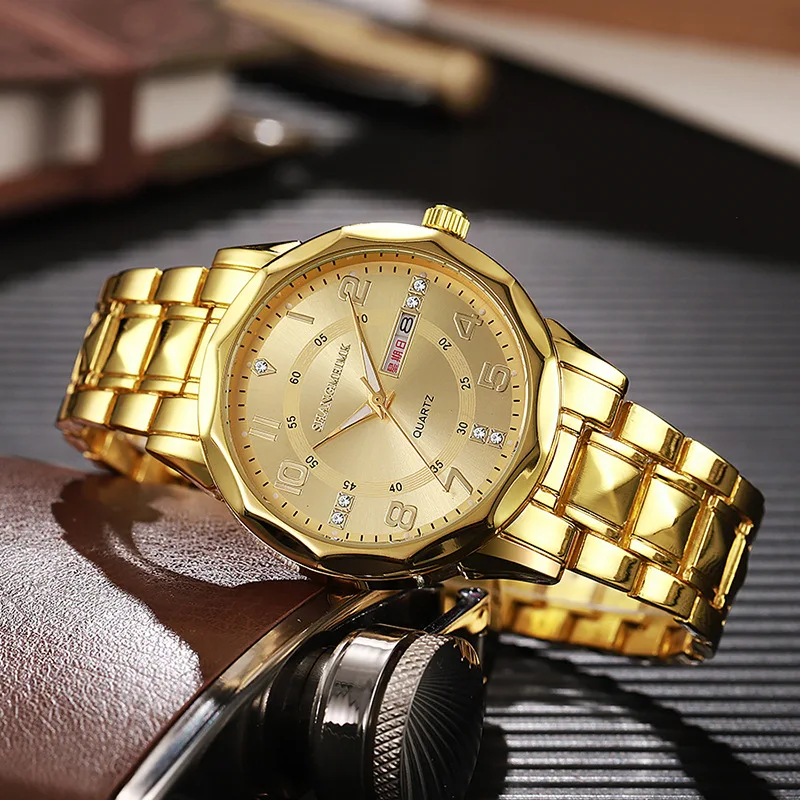 ใหม่แฟชั่นหรูหรานาฬิกาสําหรับชายที่มีชื่อเสียงธุรกิจวันที่สแตนเลสสตีล Casual นาฬิกาควอตซ์สําหรับของขวัญ Reloj Hombre ชายนาฬิกา