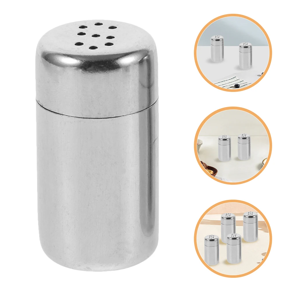 

4pcs Stainless Steel Salt Sugar Shaker Spice Pepper Shaker Mini Seasoning Cans Bottle Powder Container Condiment Dispenser Jars