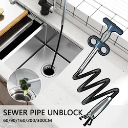300CM/200CM/160CM Sewer Pipe Unblocker Snake Spring Pipe Dredging Tool Kitchen Bathroom Sewer Cleaning Tool Kitchen Accessories