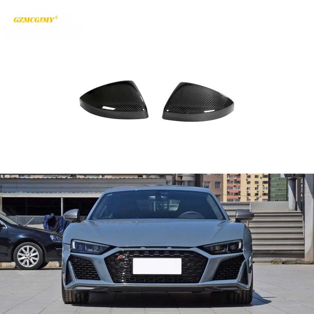 Prepreg Dry Carbon Fiber R8 Mirror Cover Cap Rearview For Audi R8 V10 2023 Car Reversing Mirror Cover
