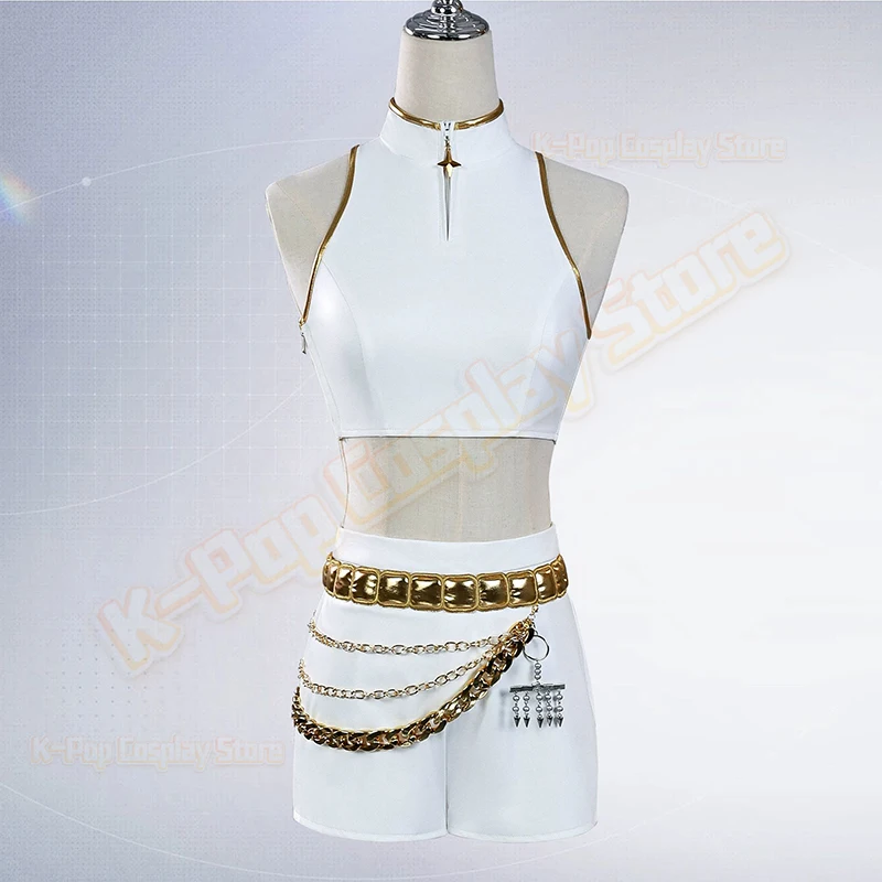 KPop Rumi Mira Zoey белый поющий костюм для женщин и девочек на Хэллоуин, наряд для ролевых игр, карнавальный костюм, парик для взрослых и детей