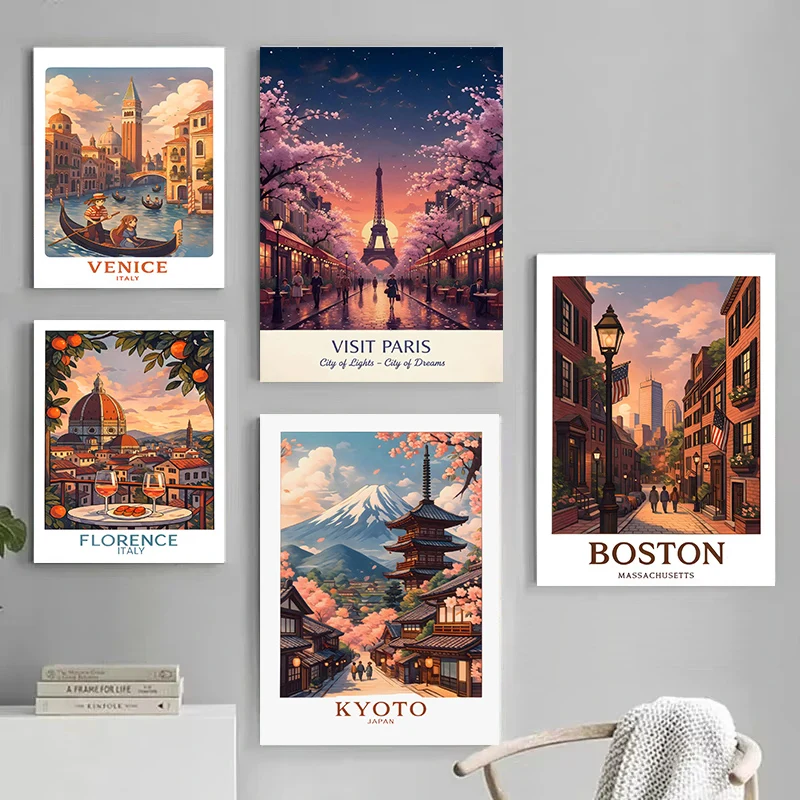 Florence Italy Travel Italy Sunset Cinque Terre Travel Wall Art Minimalist Print Canvas Painting Posters for Modern Home Decor