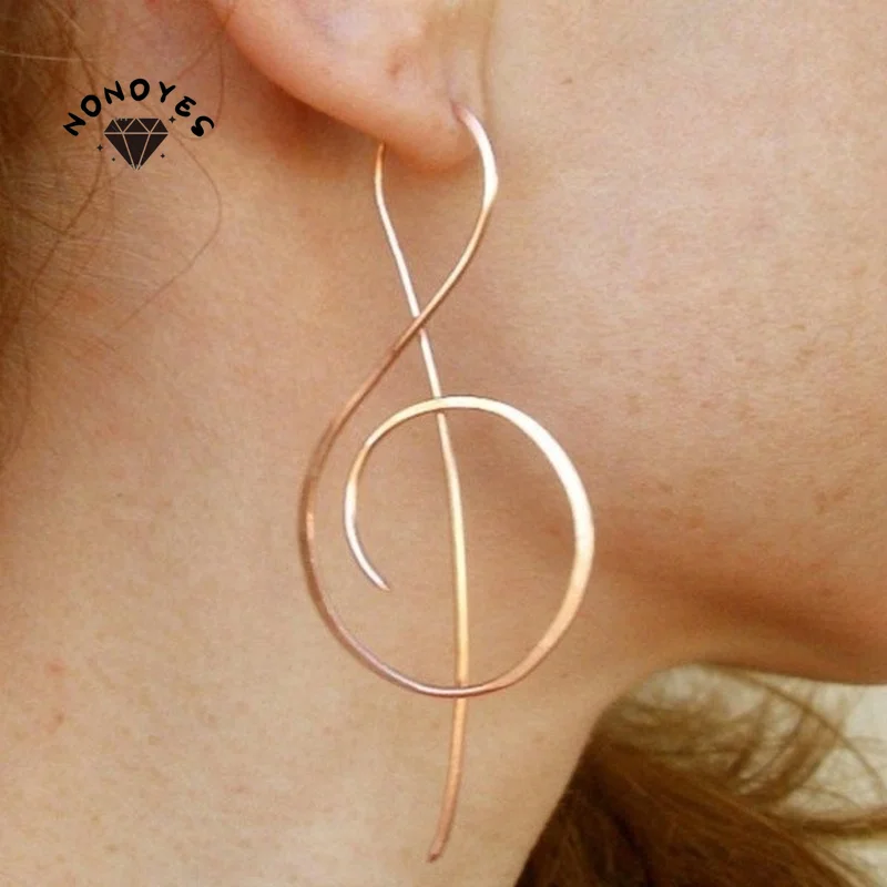 

Fashion Simple Musical Note Earrings for Women Personality Gold Color Irregular Earrings Jewelry Best Gift for Good Friends
