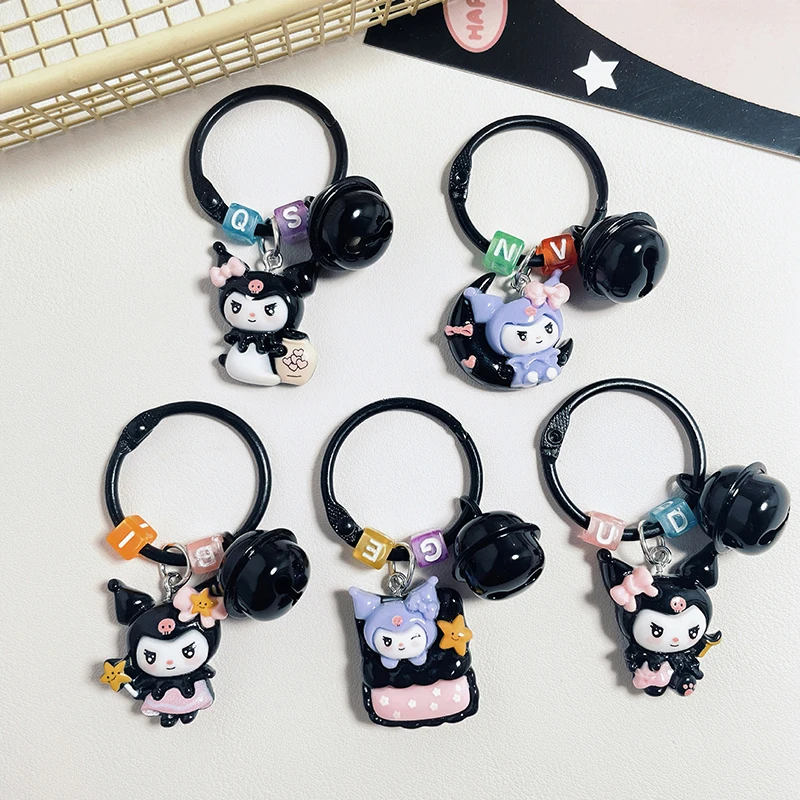 Cute Cartoon Sanrio Kuromi Keychain Doll Pendant Keychain Versatile Kawaii Pendant Keychain Exquisite Backpack Decoration Gifts