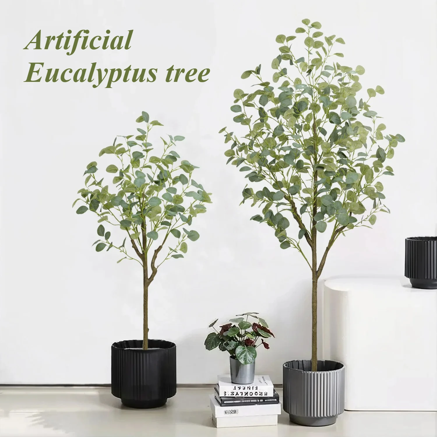 

Artificial Eucalyptus 90CM To 180cm Large Eucalyptus Potted Plastic Fake Plant Home Office Interior Decoration Ornaments
