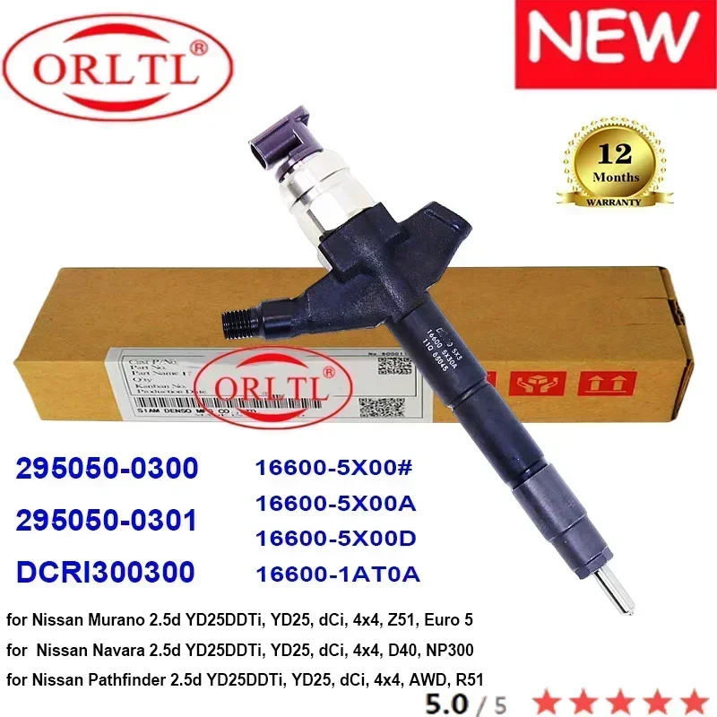 295050-0300 16600-5X00A 16600-5X00D Форсунка дизельного инжектора 16600-5X00 #   116600-1AT0A НОВЫЙ 295050-0301 DCRI300300 для Nissan Murano