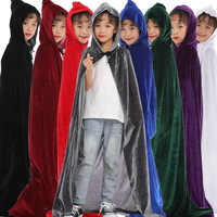 Halloween Kids Witch Cloak Cape Hooded Cosplay Costume Death Women Men Adult Long Mage Carnival Party Christmas