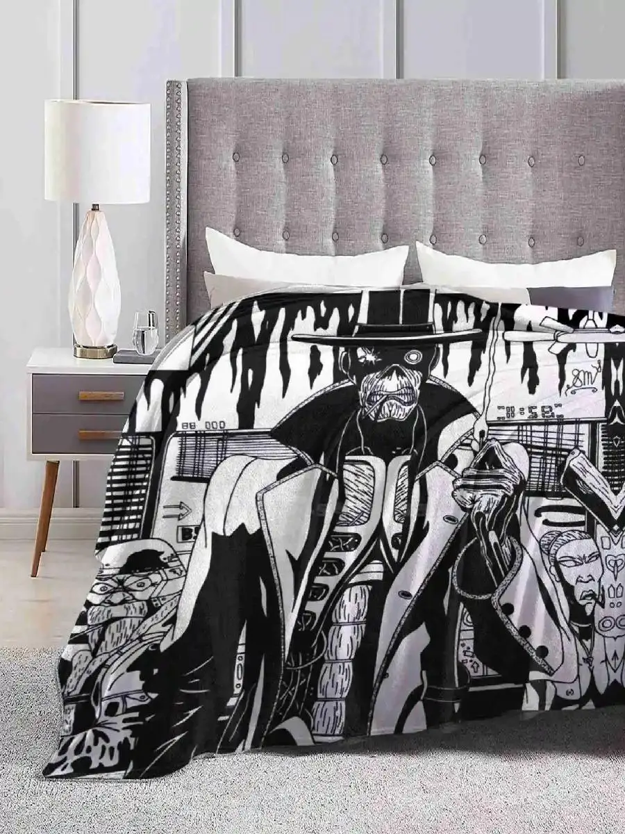 غريب في أرض غريبة التصميم الإبداعي بطانية الفانيلا الناعمة الخفيفة المعدنية الثقيلة سايبورغ مستقبلية موضوع الوحش الغريب #2