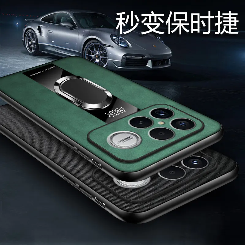 For Redmi K90 Pro Max Case Luxury Leather Porsche Stand Cover For Redmi K90 ProMax Shockproof Funda