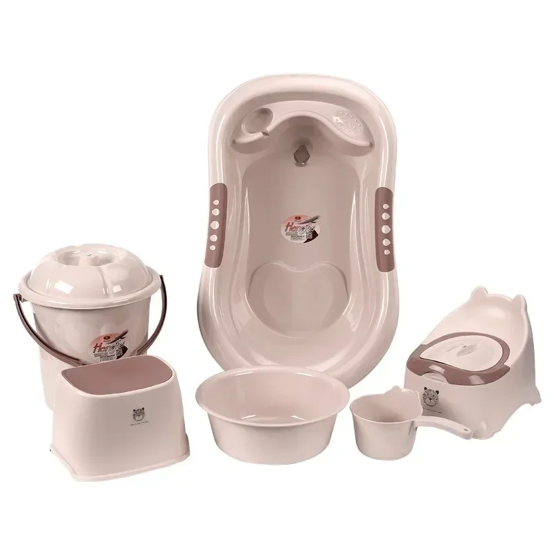 Set vasca da bagno per bambini con gancio, vasca per neonato, antiscivolo, set da bagno completo, vasca da bagno per bambini, vasca da bagno durevole, vasca da bagno per bambini in plastica