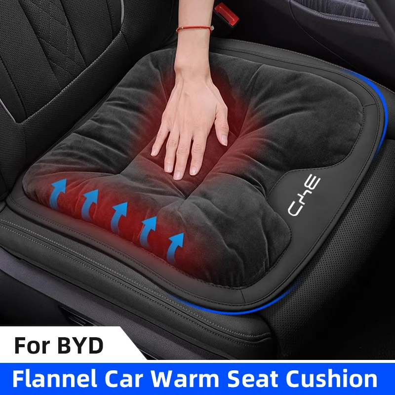 3D Flannel Car Seat Cover For BYD Atto3 Han Song plus Seagyll V2l Dolphin F3 E6 G3 I3 Ea1 Dmi Winter Warm Plush Car Seat Cushion