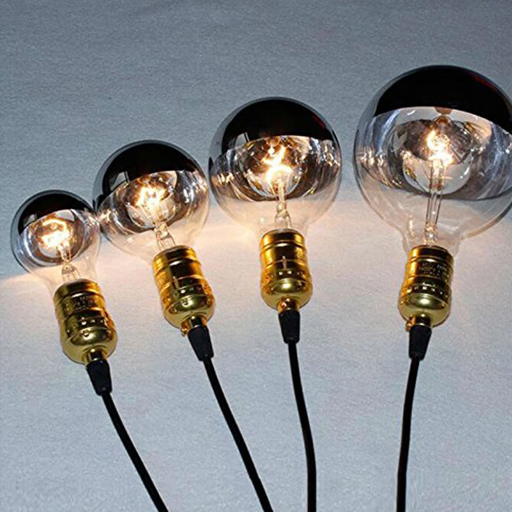 Imagem -02 - Dimmable Led Edison Lâmpadas Espelho Led Bulb A19 E27 E26 8w 220v 110v Top Tigela de Prata Gotejado Metade Cromo Coroa Vintage Lâmpada Luz