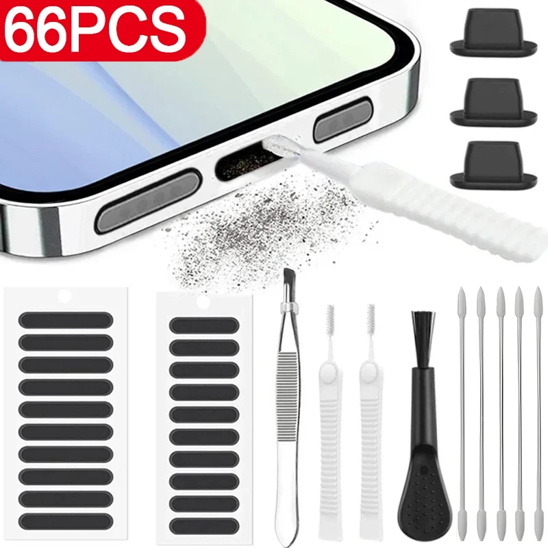 

Набор для чистки динамиков сотового телефона для iPhone Samsung Xiaomi Tablet Type C Port Универсальный инструмент для удаления пыли Портативный набор кистей для чистки