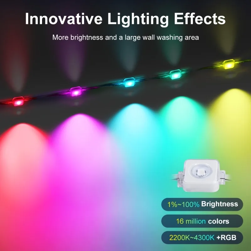 أضواء خارجية دائمة للمنزل الذكي RGB + IC Eave أضواء مع التحكم عن بعد في التطبيق IP67 أضواء LED الذكية المقاومة للماء #5