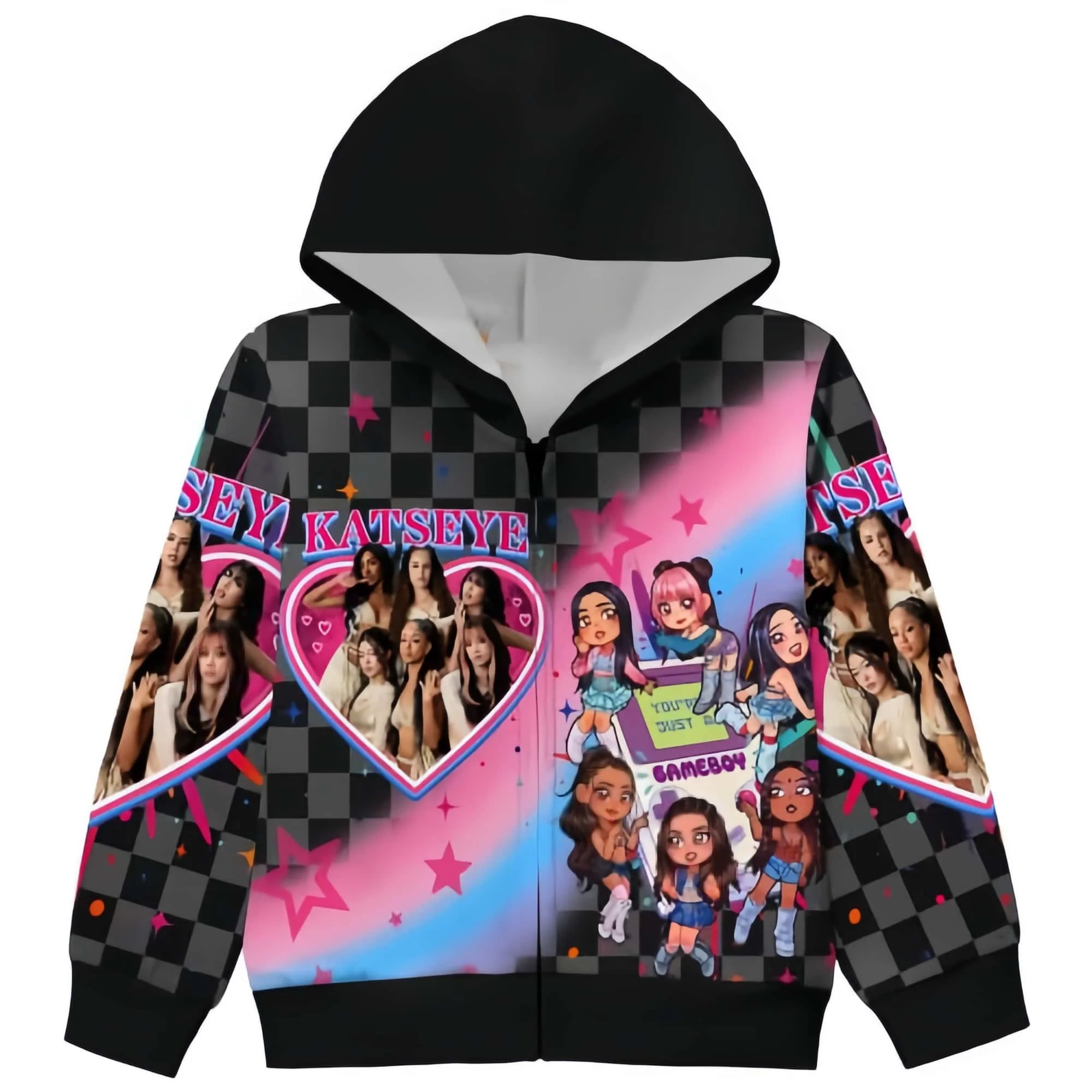 KATSEYE Zip Up Jacket Music Album Graphic Hoodie 3D Full Print Pop Hoodies 2026 Autumn/Winter Men Women Sports Warm Hoodie Y2K