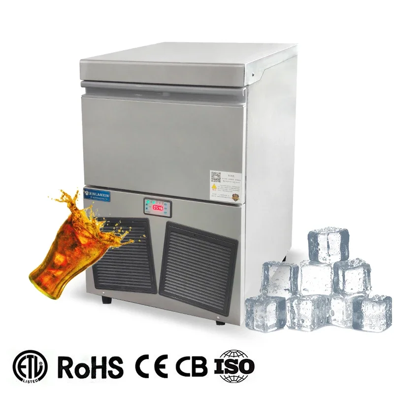 Lanxin Commercial Ice Machine Fully Automatic Solid square Ice Maker for Milk Tea Shop and bar Coffee Shop Large Large Capacity