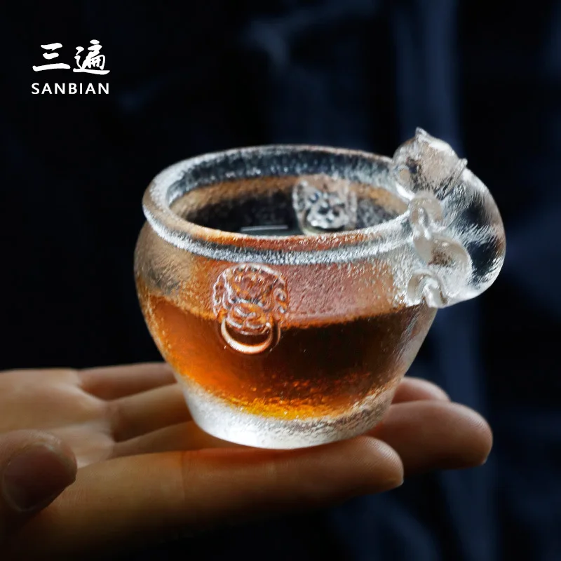 

★★Imperial Palace Cat|Japanese Hostess Cup with Ancient Frozen Glaze Ice Cube Clear Cup Tea Cup Tea Cup