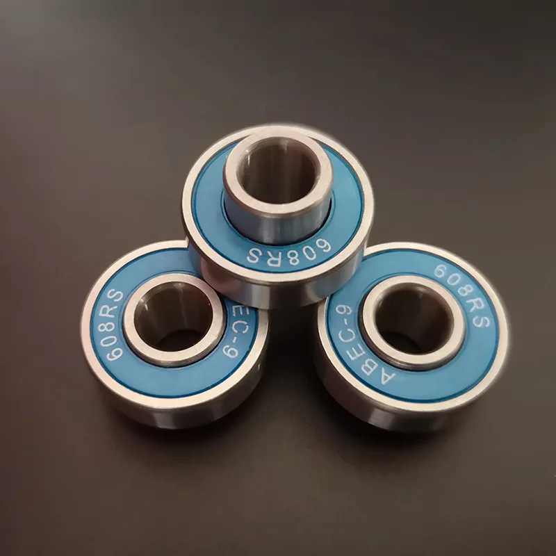 8 Pcs 608 RS Bearings 8x22x12.6mm Ceramic Ball  Longboard Integrated Skateboard Dance Board Bearings