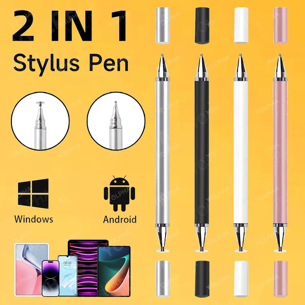 2-in-1 Stylus Pencil Ballpoint Pen For Infinix Xpad 11 inch 2024 For Phone Tablet Touch-screen Pen Capacitance Pencil