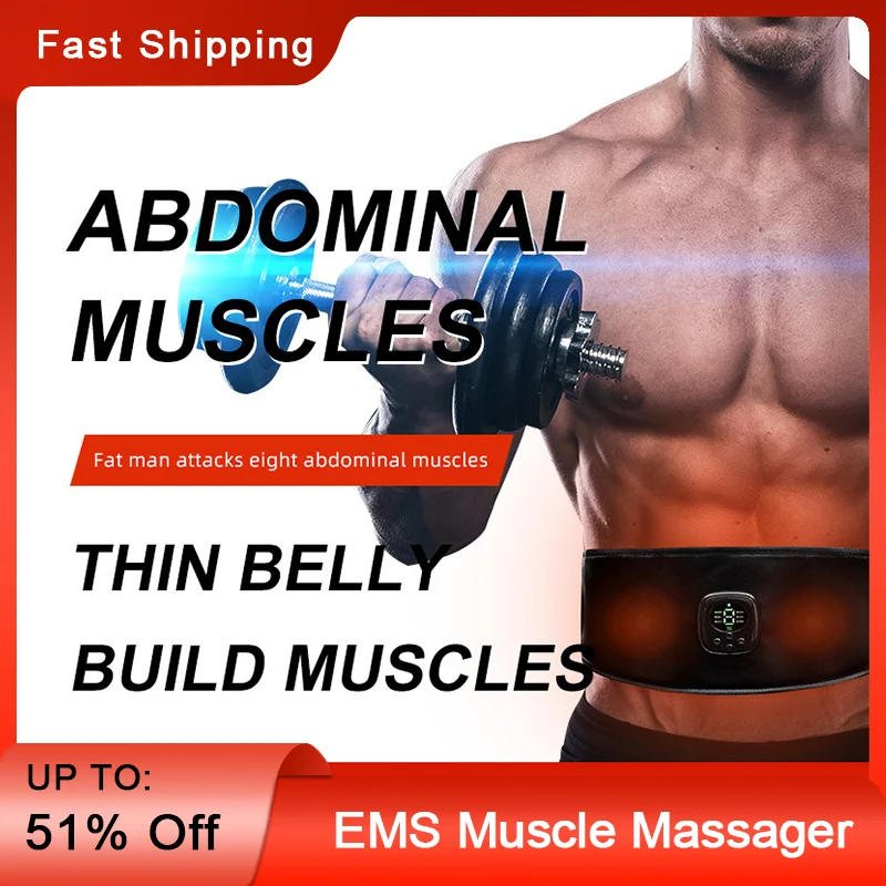 Electric Abdominal Massage Instrument Waist Muscle Stimulator EMS Massager Slimming Belt Belly Shaping Massage Fitness Machine