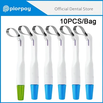 PIORPOY 10 ชิ้น Dental Matrix Band Matrice แหวนปรับระบบสแตนเลสมาตรฐานและโค้ง Pre Formed 4.5/6 มิลลิเมตรทันตกรรม