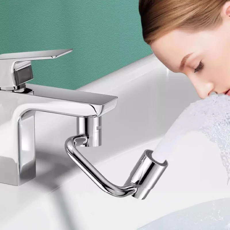 

1pc Swivel Stainless Steel Kitchen Faucet Extender Universal Splashproof Dual Mode Bathroom Sink Accessories with Adapter