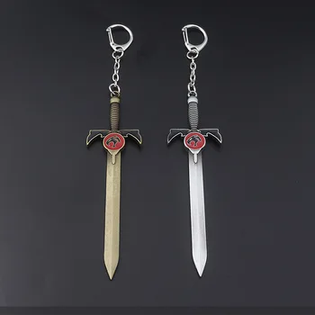 Thundercats arma espada colgantes llavero Metal León marca Logo llaveros hombres película joyería llavero bolsa Accesorios