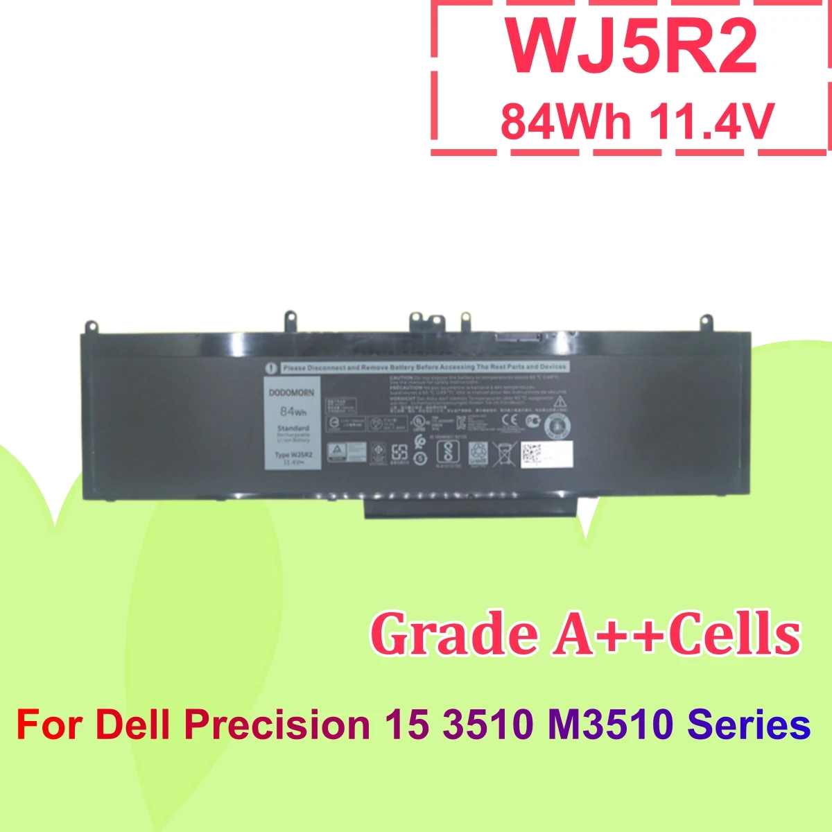 New WJ5R2 Battery For Dell Latitude E5570 Precision 3510 M3510 P48F P48F001 P48F002 4F5YV 04F5YV G9G1H K1G3K 451-BBTX Series