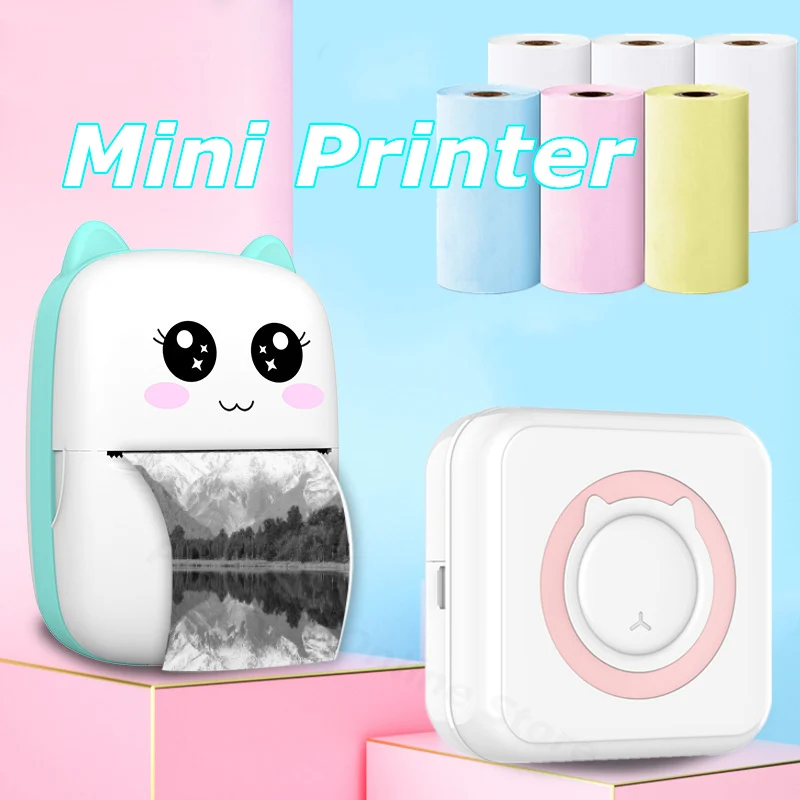 Mini Label Printer Thermal Portable Printers Stickers Paper Inkless Wireless Android IOS High Resolution Impressora Portatil