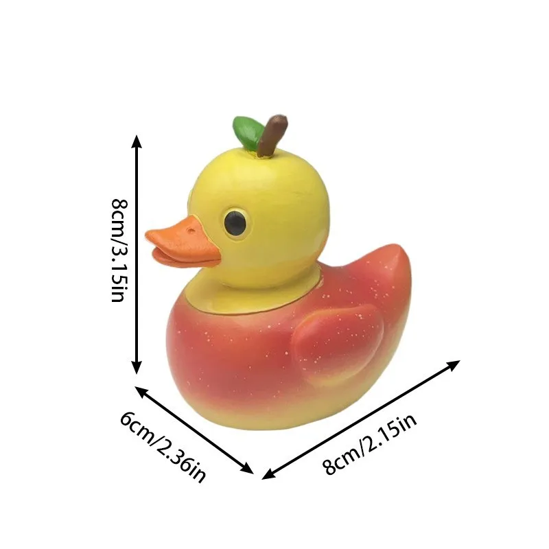 Pineapple Duck Resin Figurine, Cute Tropical Fruit Duck Statue for Desk & Home Decor view 2