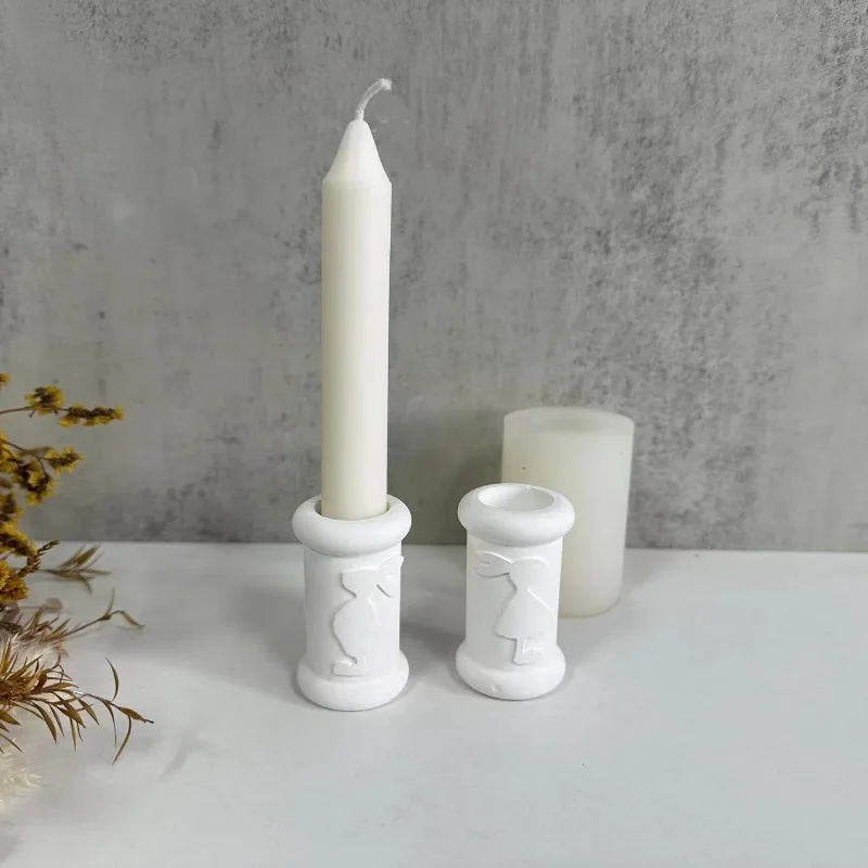 Konijn Kaars Basis Beugel ornament Siliconen Mallen DIY Gips Aromatherapie Kandelaar Insert Decoratieve Hars Schimmel Handwerk