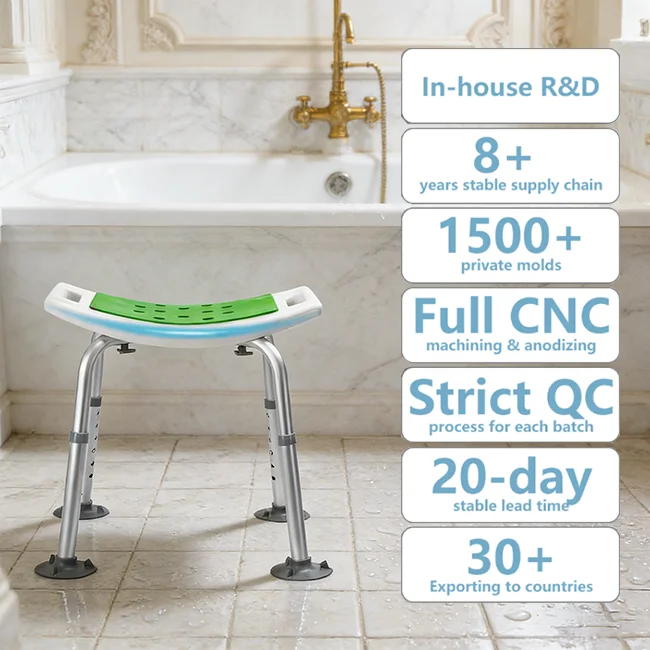 

Simplywalk Aluminum Alloy 150KG Bath Shower Chair Large Toilet Elderly People UKCA Annual Contract