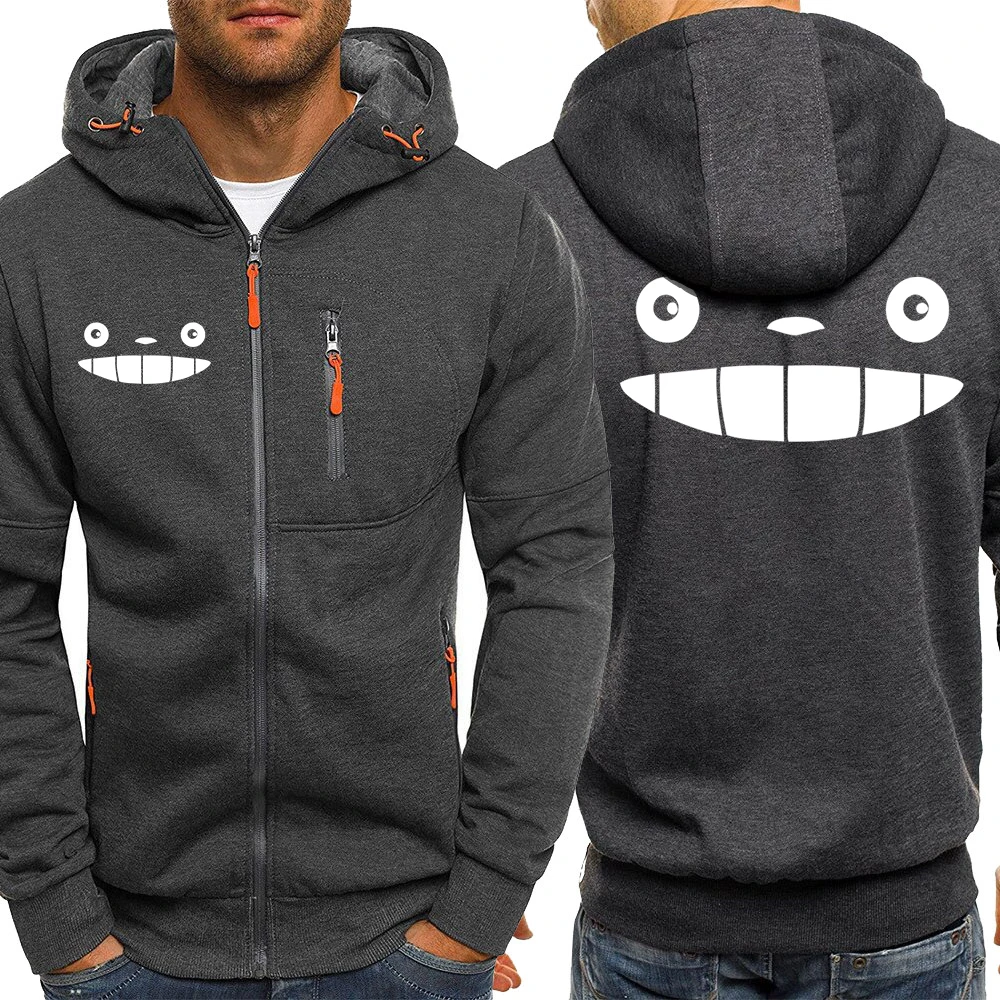 Comics Movie Round Eyes And Big Mouth Hoodies Men Autumn Clothes Loose Casual High Quality Sweatshirt Zip Up Hoodie Funny Hoody