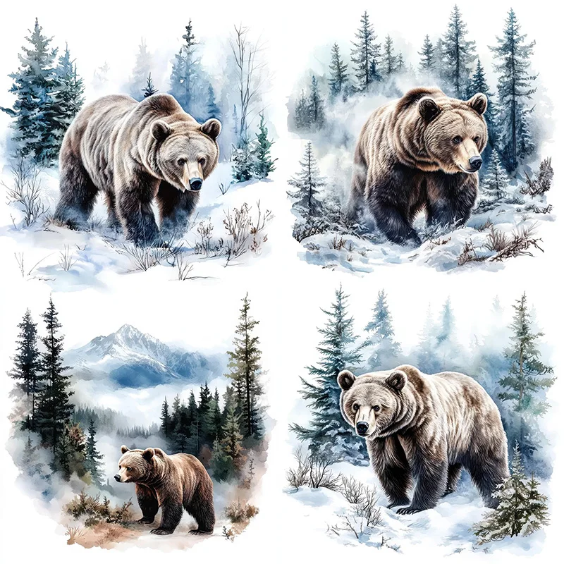 

C1115# Bear in Winter Toilet Sticker, Durable Material, Perfect for Home Wall Decor, Aesthetic Room Decoration,