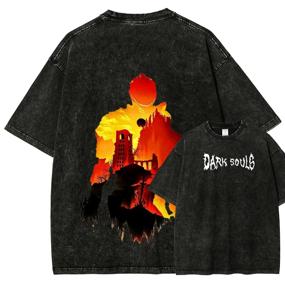 Hot Sale Game Dark Souls Artorias The Abysswalker T-shirt Men Women Gothic Punk Loose Casual Oversized Cotton Top Summer New Tee