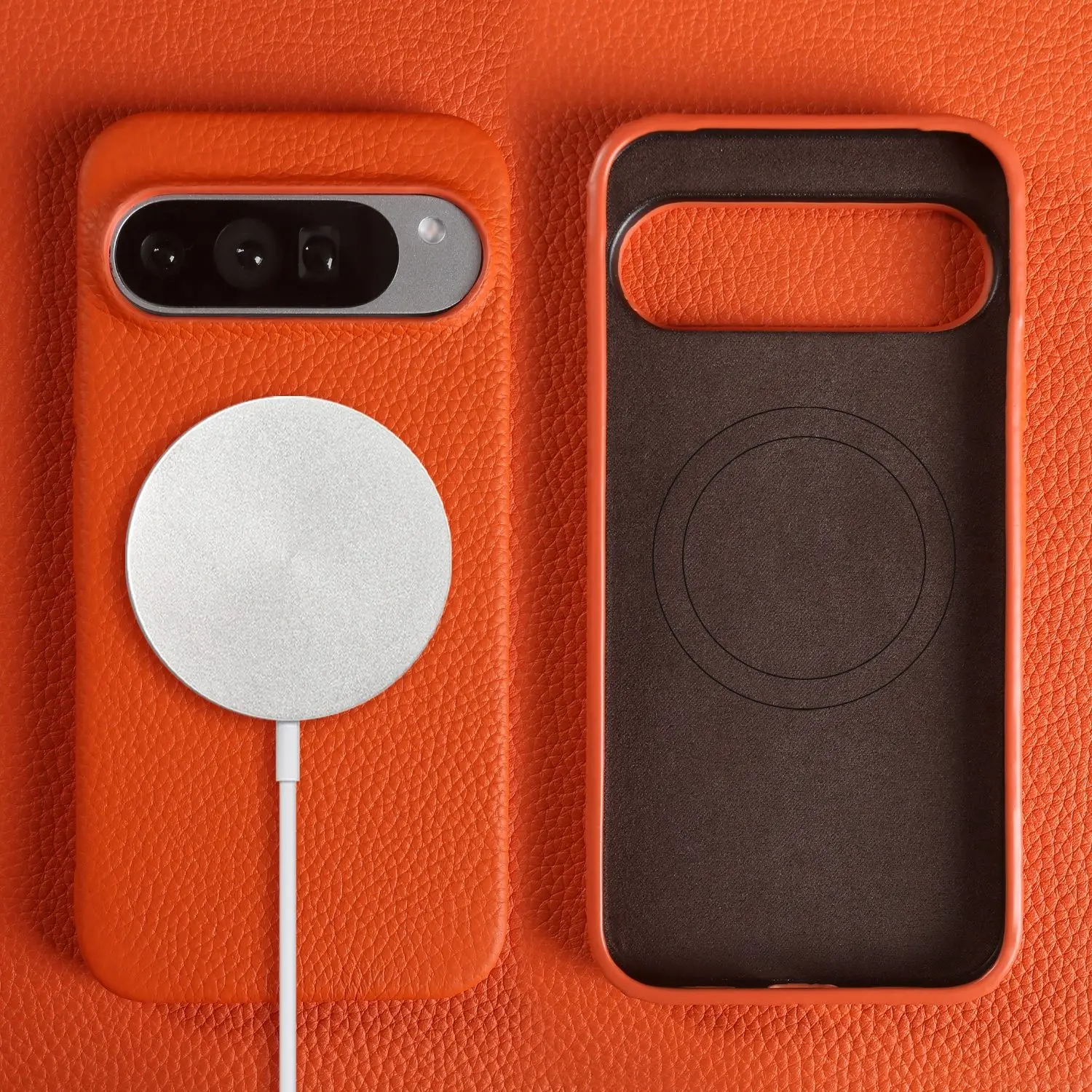 

Роскошный магнитный чехол из натуральной кожи для Google Pixel 10Pro 9 7A 8 6, полная защита, магнитные чехлы Magsafe, противоударная задняя крышка