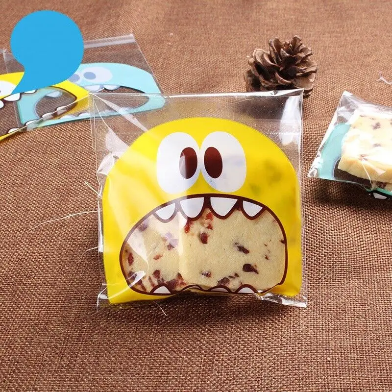 50pcs/lot DIY Cute Cartoon Candy Sweets Baking Snack Cookie Biscuit Bag Package For Festival Wedding Birthday Christmas Party