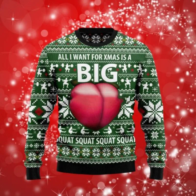 Suéter de Navidad de Año Nuevo para hombre, jersey de cuello redondo divertido con diseño de Papá Noel, sin botones, para vacaciones, 2026