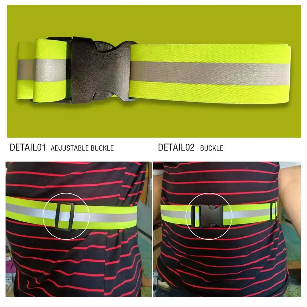 Reflective Belts for Running High Visible Night Safety Gear for Kid Men Women Waist Adjustable Elastic Safety Reflective Belt