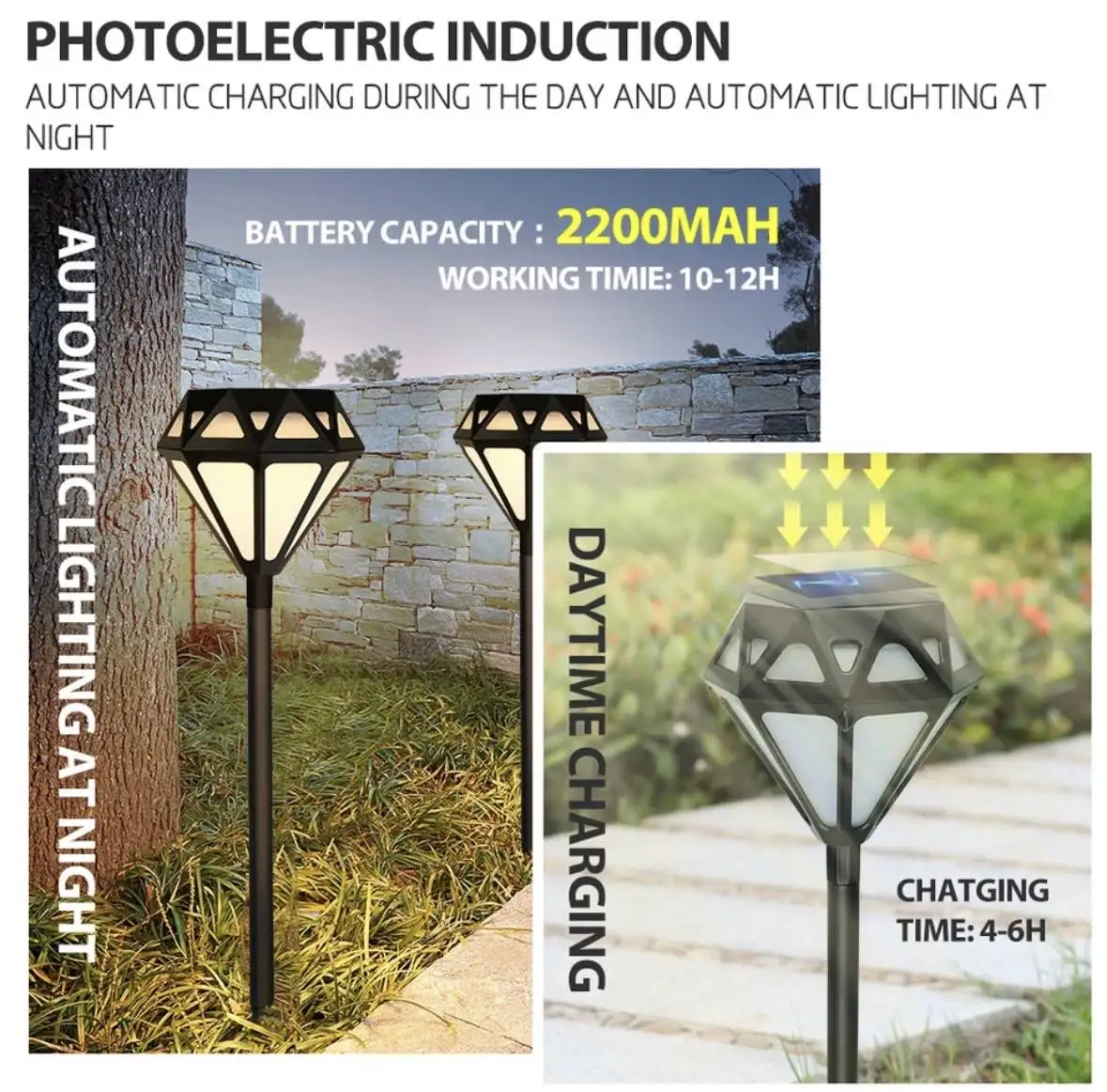 Outdoor Solar Lights Garden Lights Solar Powered Lamp Lantern Waterproof Landscape Lighting Pathway Yard Lawn Garden Decoration