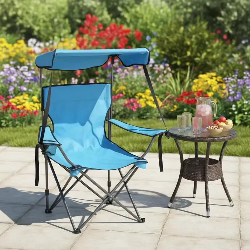for Iron Ceiling-style Sun Protection Beach Garden Hiking Folding Chair Portable Outdoor Camping