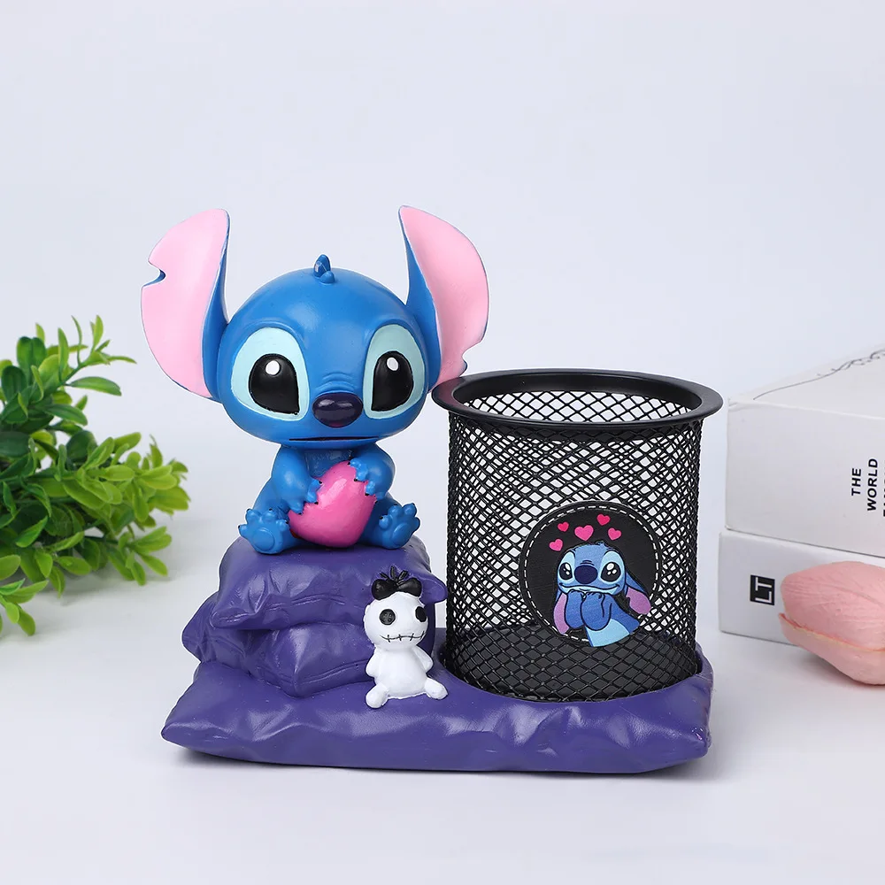 Stitch Resin Pen Holder Cute Desk Decor Stationery Organizer Gift for Students Boys Girls Childrens Day Present