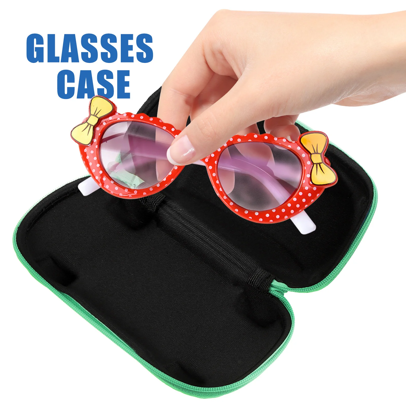 

3Pcs Glasses Case Eyeglasses Box Zipper Storage Holder Durable Portable Handmade Fiber Container for Sunglasses Jewelry Phone