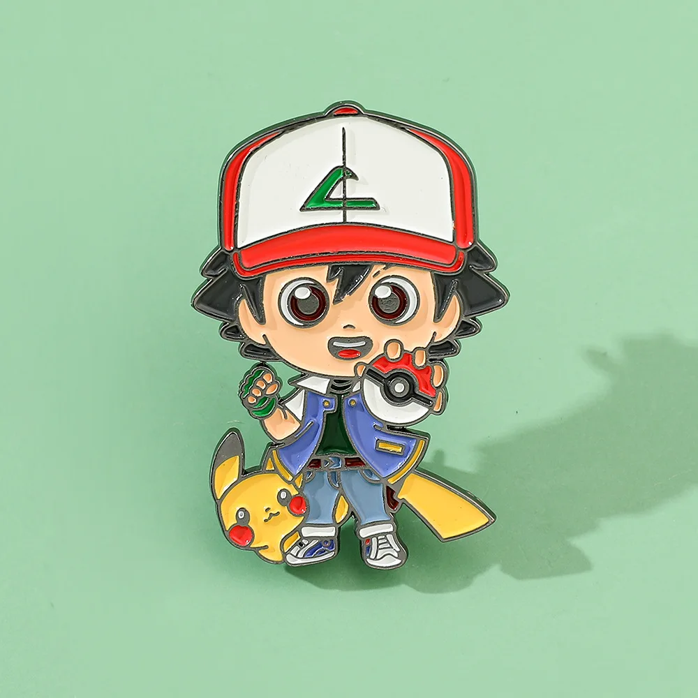 Cute Cartoon Creativity Personalized Japanese Anime Pok É Mon Metal Badge Pet Elf Ash Brooch Y2k Fashion Toys Anime Cartoon