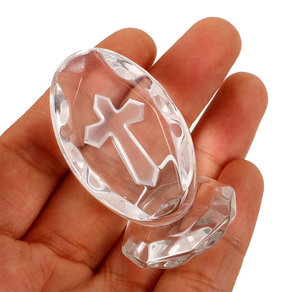 

Ornament Pedestal Tabletop Decor Religious Craft Standing On Base Crystal Shaped Decor Church Home Religious Gift Crystal Based