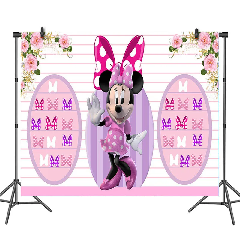 Disney Minnie Mouse decorazioni di compleanno Set di stoviglie usa e getta Minnie Balloons Banner sfondo forniture per eventi per feste per ragazza