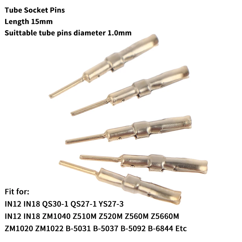 50Pcs Nixie/VFD Tube Socket Pins 1mm Gold Plated IN-12 IN-18 For QS30-1 QS27-1 YS27-3 ZM1040 Z510M-F(x)