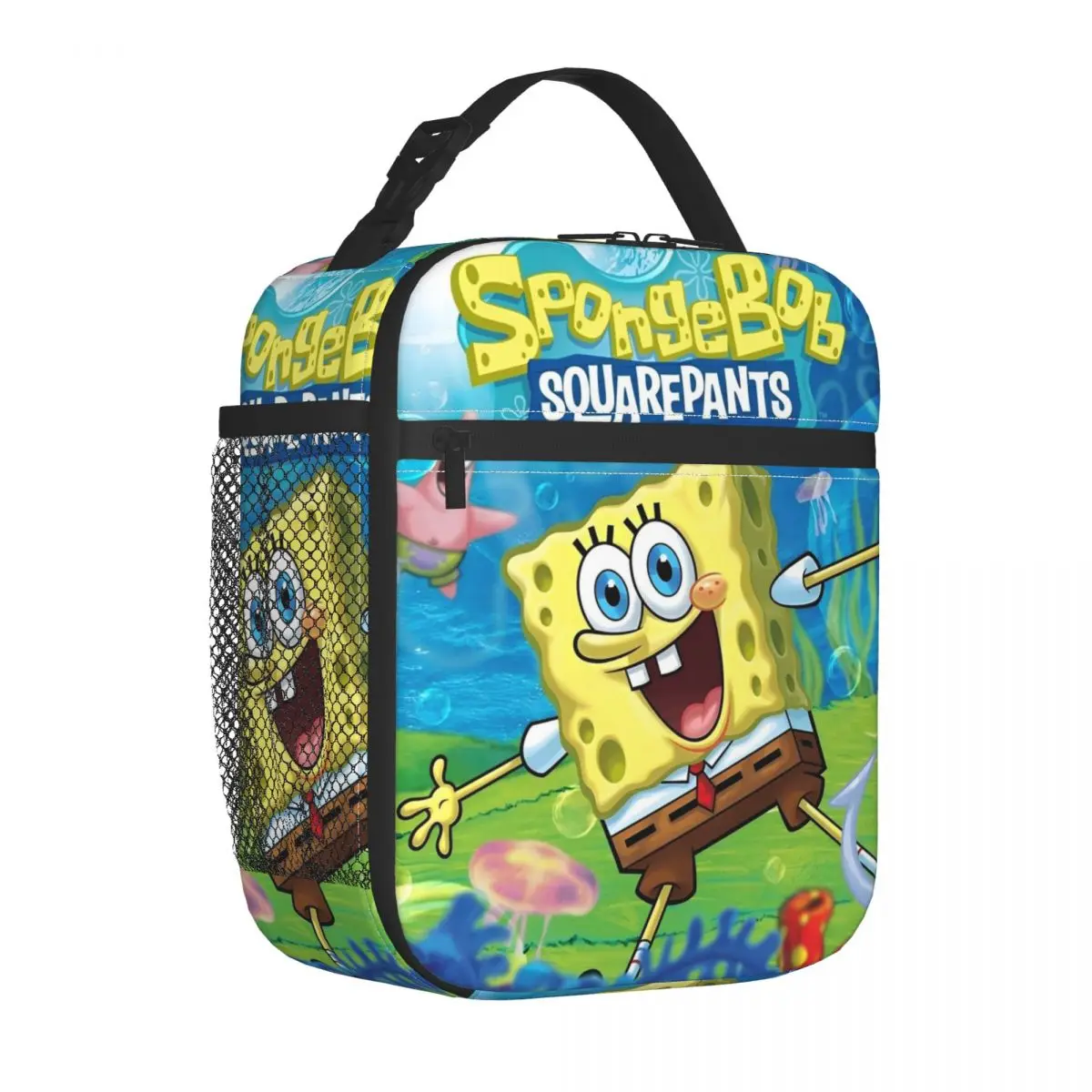 

Губка Боб кровать Квадратные штаны Изолированные сумки для обеда Термосумка Контейнер для еды Мультфильм Анимированный губка Боб Ланч-бокс Большая сумка для еды