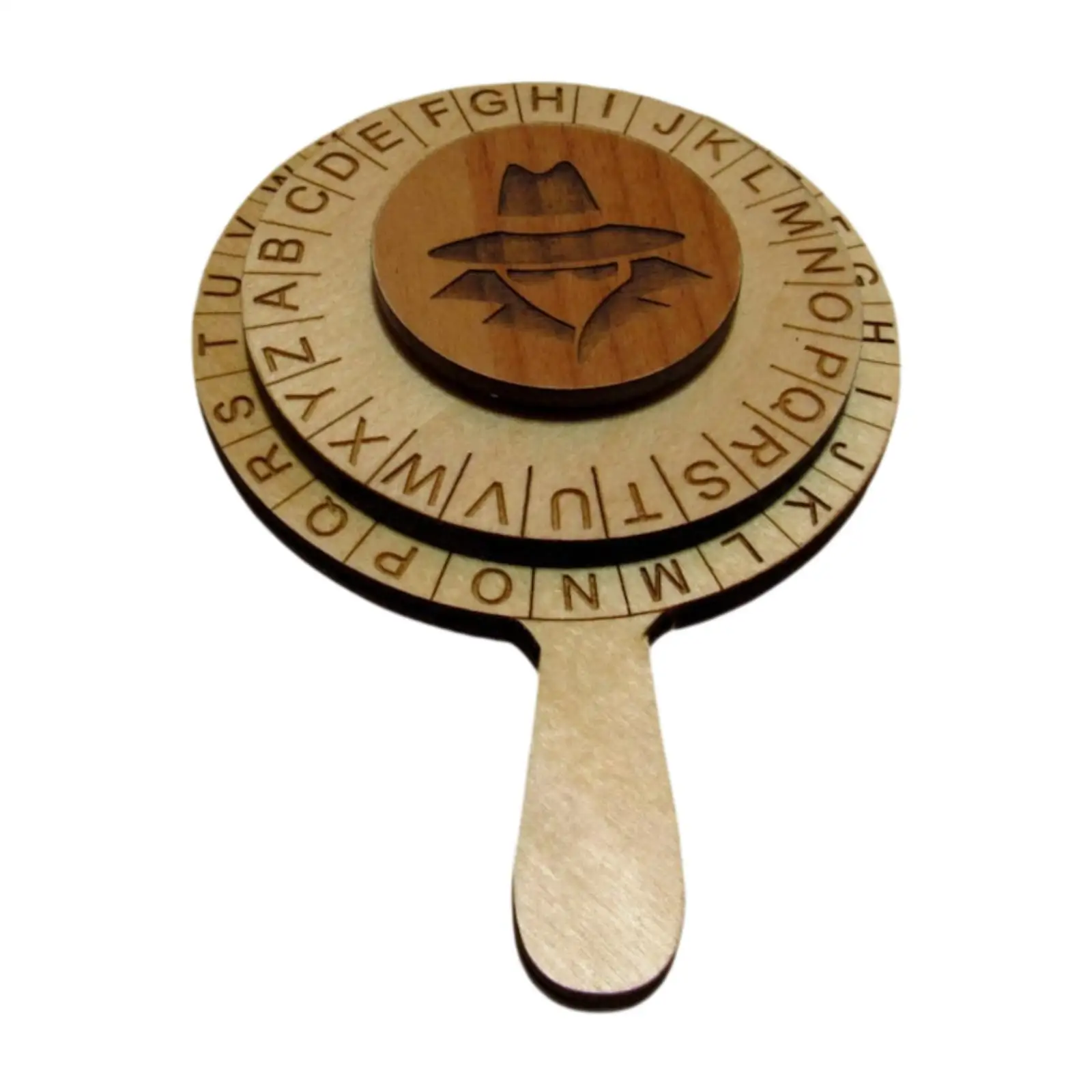 Wooden Cipher Wheel Engraved Alphabet Escape Room Puzzle Prop Secret Puzzle Box for Mystery Game Night